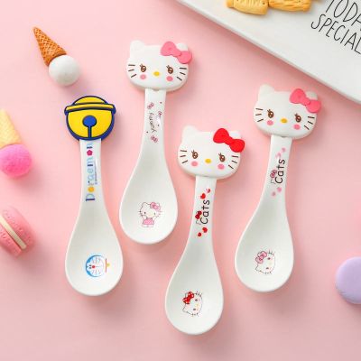 ✻ Spoon Ceramic Household Creative Cartoon Cute Girl Heart Children Eat And Drink Soup Small Porcelain Dessert