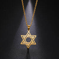 Amaxer Star of David สร้อยคอผู้หญิงสุภาพสตรีทับซ้อน Hollow hexagram จี้สร้อยคอคริสต์มาส Amulet เครื่องประดับ Gift