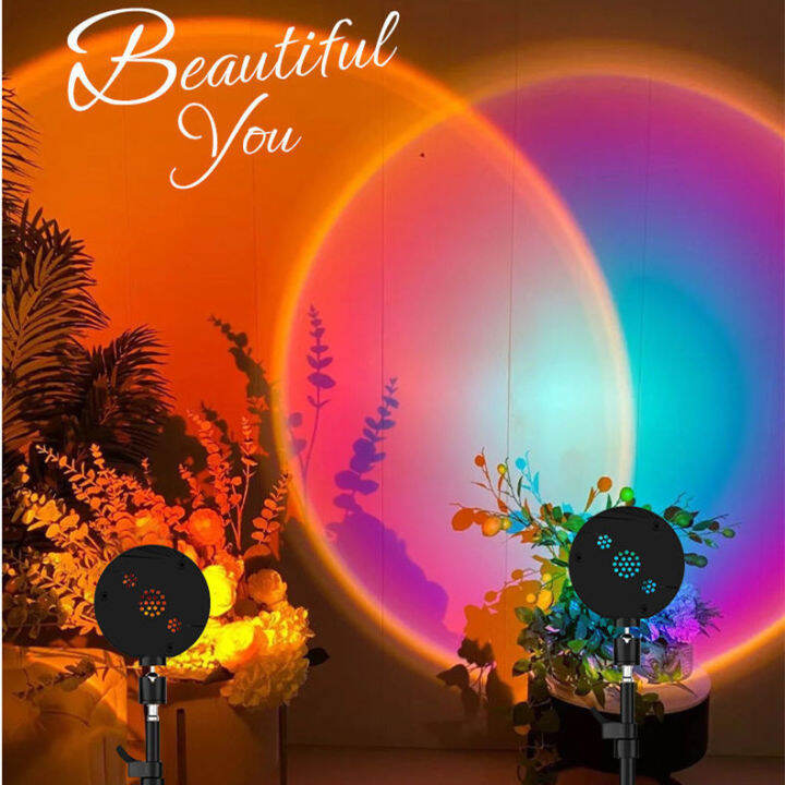 12 Color Effects Remote Sunset lamp , Rainbow Sunset Projection Lamp
