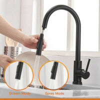 Pull Out Black Sensor Kitchen Faucets Stainless Steel Smart Induction Mixed Tap Touch Control Sink Tap Smart Faucet