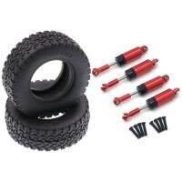 2 Set RC Car Part: 1 Set 1.55 Inch Rubber Tires &amp; 1 Set Metal Shock Absorber Damper