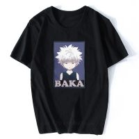 Hunter X Hunter T Shirts Killua Zoldyck Baka Classic Comic Short Sleeves Classic Anime Japan Cotton Tshirts Tees Mens