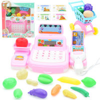 Hot Sale Simulation Supermarket Cash Register Game Toy With Lighting Sound Effects Play House Toys For Kids Birthday Gifts