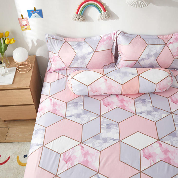 bed-sheet-with-elastic-twinfull-size-fitted-sheets-for-double-bed-geometric-style-mattress-covers-drap-housse-no-pillowcase