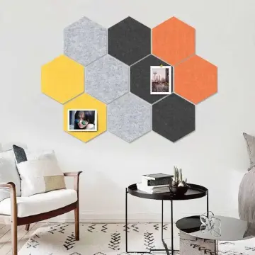 Set Of 6 Hexagon Felt Pin Board Self Adhesive Bulletin Memo Photo Cork  Boards Colorful Foam Wall De