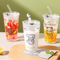 Creative lifes water glass/straw cup large capacity glass/simple ins style/milk tea cup/juice cup/dormitory coffee cup