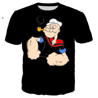 Anime Character Summer Top Classic Popeye T-shirt 3D Printing Men  Women Novelty Fashion T-shirt Hip Hop Streetwear T Shirts