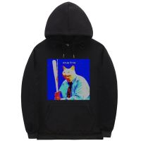 SOUP TIME Hoodies Funny Cat Graphic Printed Hoodie Unisex Loose Streetwear Men Fashion Casual Oversized Hooded Sweatshirt Size XS-4XL