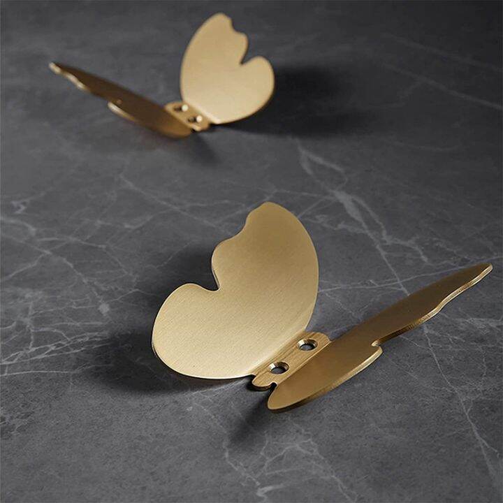 4pcs-bathroom-brushed-gold-brass-butterfly-coat-hooks-wall-mounted-decorative-hook-hat-robe-hangers-home-decor