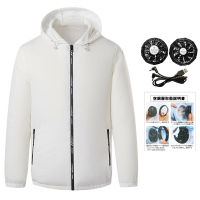 ChaoTan®Cooling Jacket พัดลม USB 3ความเร็วเสื้อแขนยาวผู้ชาย Hooded เครื่องปรับอากาศแจ็คเก็ตเสื้อผ้า Streetwear