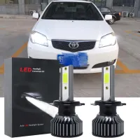 หลอดไฟหน้ารถยนต์ LED 6000k สีขาว สําหรับ Toyota Vios (2003-2013) 2 ชิ้น รับประกัน 10 เดือน