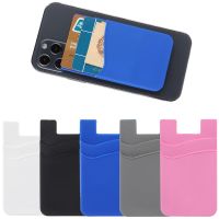 1PC Fashion Silicone Phone Wallet Case Self-adhesive Card Holder Universal Cellphone Pocket Stick On Credit Card Bags Purse