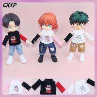 CXXP สวมใส่สบายๆ เสื้อยืดตุ๊กตาผ้า ผ้าคอตตอน แขนยาวแขนยาว ชุดตุ๊กตาผ้า ของใหม่ ของเล่นทำเอง ตุ๊กตา OB11 1/11 1/12