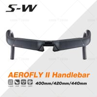 แฮนด์จักรยานคาร์บอน S-W ขายดี Aero Fly II แฮนด์เสือหมอบด้าน31.8*400/420/440มม. สเต็มอะลูมิเนียม80/90/100/110มม.