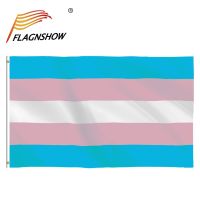 Flagnshow 90X150ซม. ธงสีรุ้งทรานส์ความภาคภูมิใจ Lgbt แปลงเพศทำจากโพลีเอสเตอร์