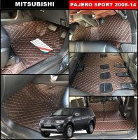 พรมปูพื้นรถยนต์6D PAJERO SPORT 2008-14 พรม6D QX สวยงาม เข้ารูป ปูเต็มคัน 9ชิ้น