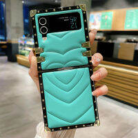 เคสแบบฝาพับสำหรับ Samsung สุดสร้างสรรค์ Galaxy Z Flip 4 Z Flip 3 Z Flip3 Flip4 Z แฟชั่นสไตล์3D เลิฟหัวใจเคสโทรศัพท์กรอบสี่เหลี่ยมพับได้แบบมีเอกลักษณ์