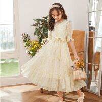 ♘ cri237 Kkx Beixuan 10 Years Kids 9 Girls Dresses Summer 7 Childrens Skirts Floral Chiffon New Style 6 Big Long Super Fairy 8 Years Long Dress