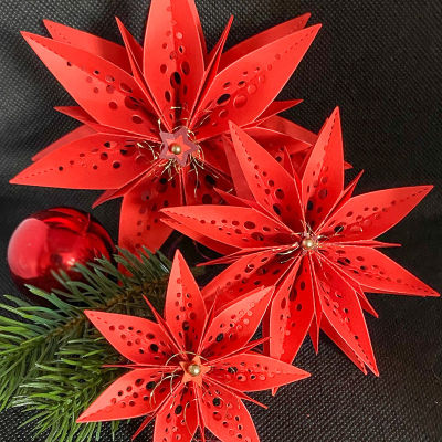 Pemotongan Logam Ekspresi Atas Mati 3D Dilipat Bunga Bintang Diy Scrapbooking Foto Hiasan กระดาษการ์ดลายนูน Kraf 2020ตาย