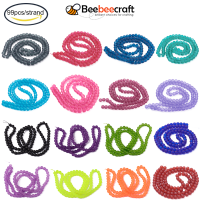 Beebeecraft 1 Strand 99pcs Transparent Glass Bead Strands Frosted Round Purple for Jewelry Necklace Making fashion 8mm Hole: 1.3~1.6mm