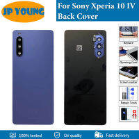 ฝาหลังแบตเตอรี่เดิมสำหรับ Sony Xperia 10 IV ด้านหลังเคสโทรศัพท์พร้อมเลนส์กล้องเลนส์แก้วสำหรับ XQ-CC54 XQ-CC72-Meqiao ke