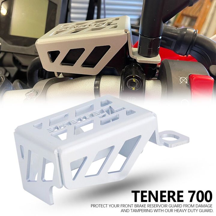 เงินใหม่สำหรับ-yamaha-tenere-700-tenere700เบรคหน้ารถจักรยานยนต์กระปุกน้ำมันไฮดรอลิกป้องกันฝาปิด-tenere-700-tenere700