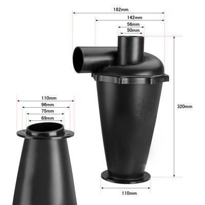 เครื่องดูดฝุ่นในรถยนต์ Cyclone Separator Filter เครื่องมือทำความสะอาดรถยนต์ Turbo Charged Dust Collector SN50T6 Sixth Generation