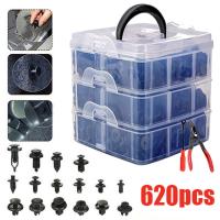 【hot】 620pcs/box Car Rivet Fastener Clip  Door Panel Mixed Expansion Screw Buckle Set with Tools