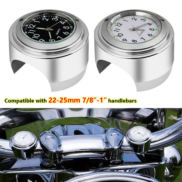 สากล78-กันน้ำโครเมี่ยมรถจักรยานยนต์-h-andlebar-เมานาฬิกาควอทซ์นาฬิกาอลูมิเนียมนาฬิกาส่องสว่างอุปกรณ์เสริม-moto