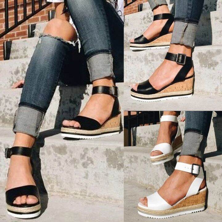 hot-dt-2023-wedges-sandals-ladies-platform-buckle-heels-toe-fashion-all-match