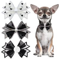 【CW】 Dog Bows Collar Charms with Rhinestone Decoration Slidable Cats Accessories