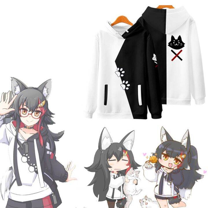 Hololive VTuber Ookami Mio Hoodie Men Women 3D Long Sleeve Pullover ...