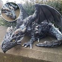 Big Squatting Dragon Sculpture Outdoor Garden Ornament Home Decoration Figurines Gothic Dragon Guardian Resin Crafts Statue HOT