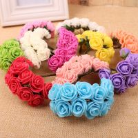 【cw】 2.5cm 12pcs PE mini artificial rose flower foam flower bouquet for diy wedding candy box cartoon doll hair accessories material ！