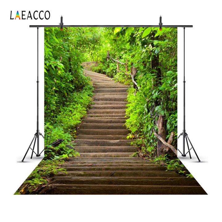 worth-buy-laeacco-บันไดเนินสีเขียวสำหรับฤดูใบไม้ผลิภาพเด็กทารกพื้นหลังการถ่ายภาพทิวทัศน์ฉากหลังสำหรับถ่ายภาพ