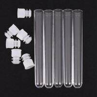 500Pcs Clear Plastic Test Tube with Cap 12X100mm U-Shaped Bottom Long Transparent Test Tube Lab Supplies