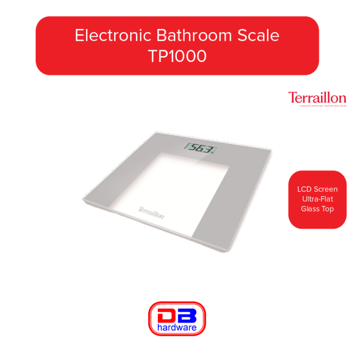 Terraillon Electronic Bathroom Scale TP1000 (Grey) Lazada