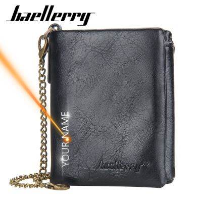 【CC】 2022 New Men Wallets Chain Short 10 Card Holders Male Purse Coin Holder Boy