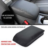 PU หนังรถ Center armrest ARM REST กล่องเบาะ Pad สำหรับ Octavia A7 2015 - 2018.