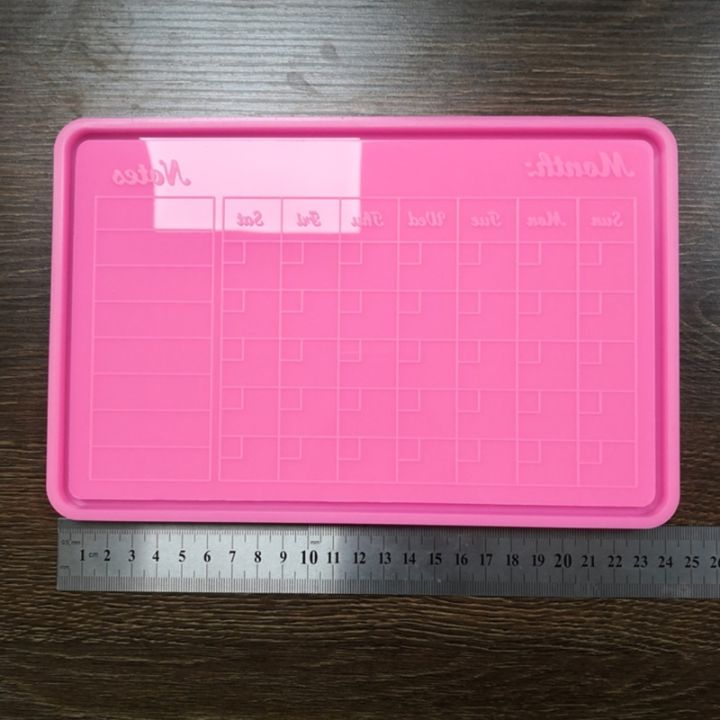calendar-recording-board-epoxy-resin-mold-fruit-tray-plate-coaster-silicone-mould-handmade-diy-crafts-casting-tools