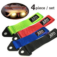 4pcsSet Car Towing Belt Towing Rope Nylon Tow Eye Strap Tow Loop Strap Racing Drift Rally Emergency Tool Auto Accessories 28cm