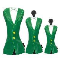 Green Jacket Golf Club Head Wood Covers 3Pcs/Set 1 FW UT Velvet Driver Fairway Wood Hybrid Headcover Golf Accessories