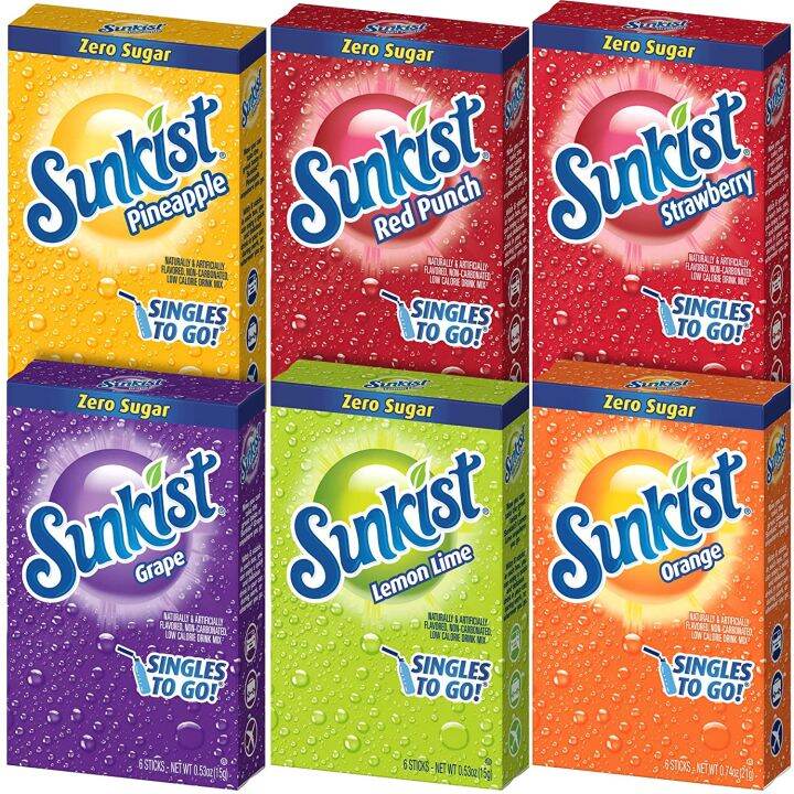 Sunkist Zero Sugar Low Calorie Powdered Drink Mix (6 packets) Lazada PH