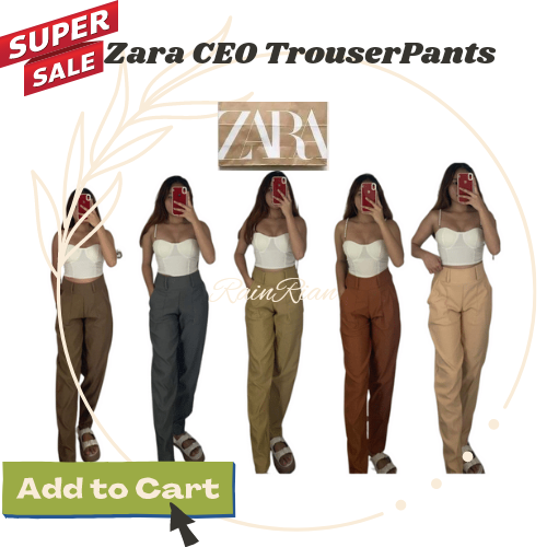 Trending New Best Seller Zara Neutral CEO Trouser Woven Fabric Straight ...