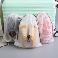 Portable Shoe Storage Organizer Travel Storage Bag Waterproof Transparent Plastic Storage Bag Drawstring Eco Bags Cosmetic Bags