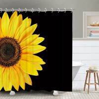 【Bathroom sale】 SunflowerShower CurtainFlowers Stings พร้อมตะขอ