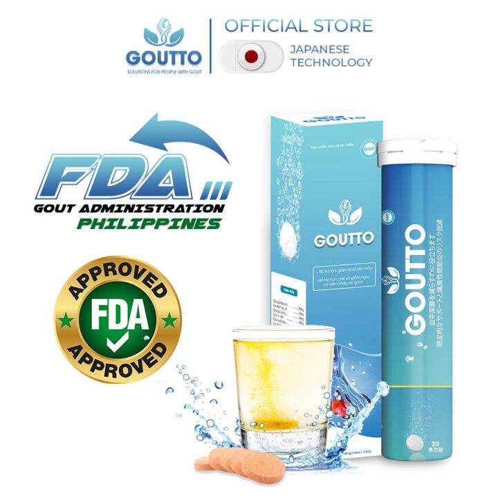 GHYGoutto Genuine Japanese Effervescent Tablets Para sa Gout Arthritis