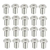 Uxcell 20pcs/lot M6x12/15/17/22mm Iron Nickel Plated Rivet Hex Socket Head Insert Nut Screw Post Furniture Fittings Fastener