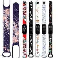 hnfymyi bracelet mi band 3 4 strap smart accessories Personalized Print flowers mi band 5 6 Replacement for xiaomi miband 3/4/5/6 strap