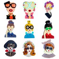 【YF】 YAOLOGE Cartoon Figure Brooches Kids Wear-Glasses Badge Lapel Pins Fashion Jewelry